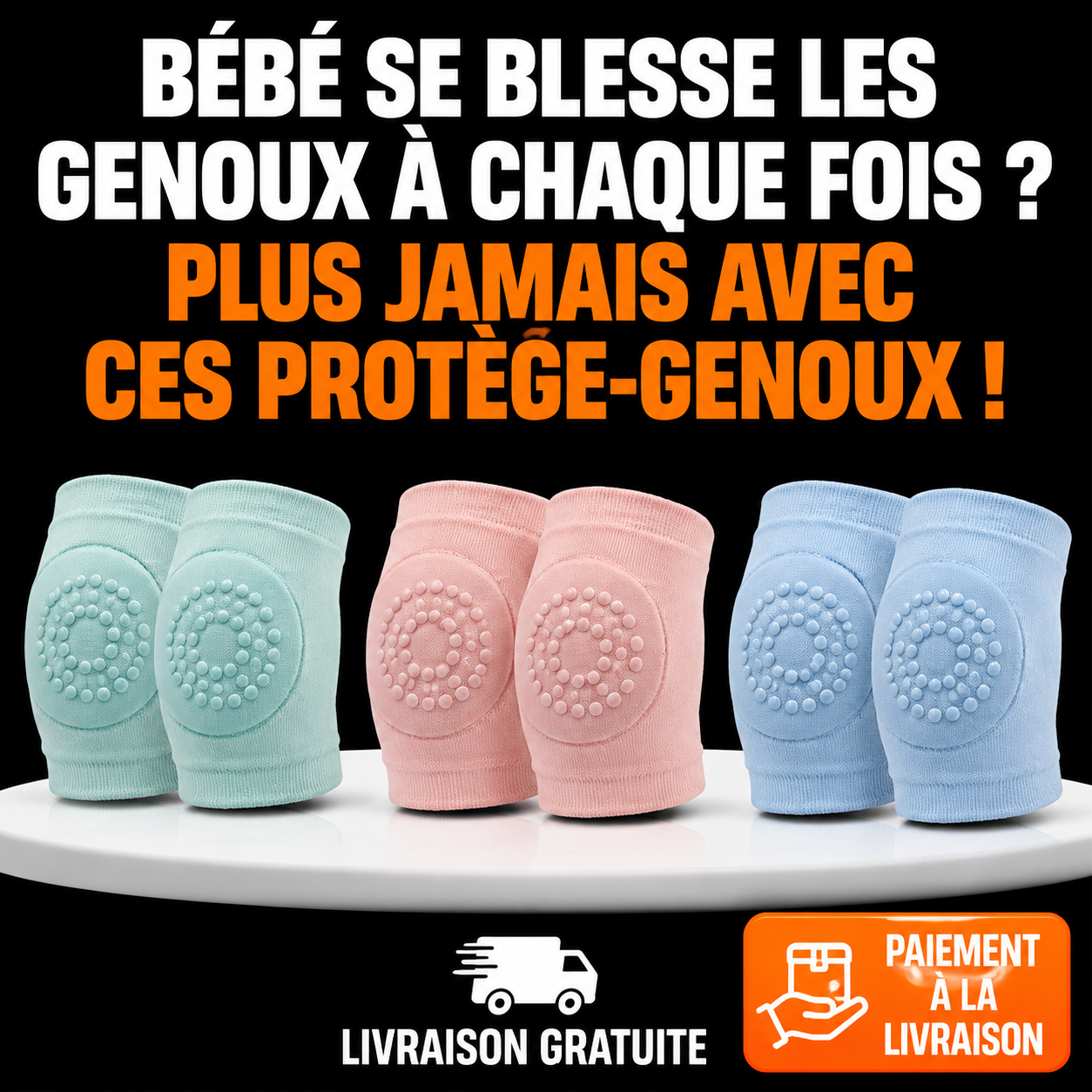 3 paires de Protège-Genoux Bébé