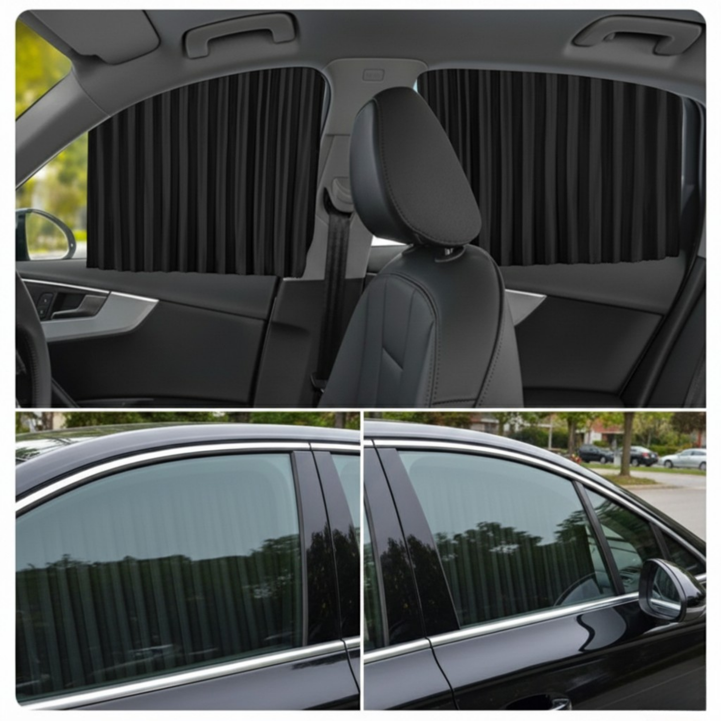 4 Rideaux pare-soleil magnétiques pour voiture