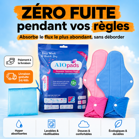 Pack de 5 serviettes lavables Anti-fuites et sans irritations