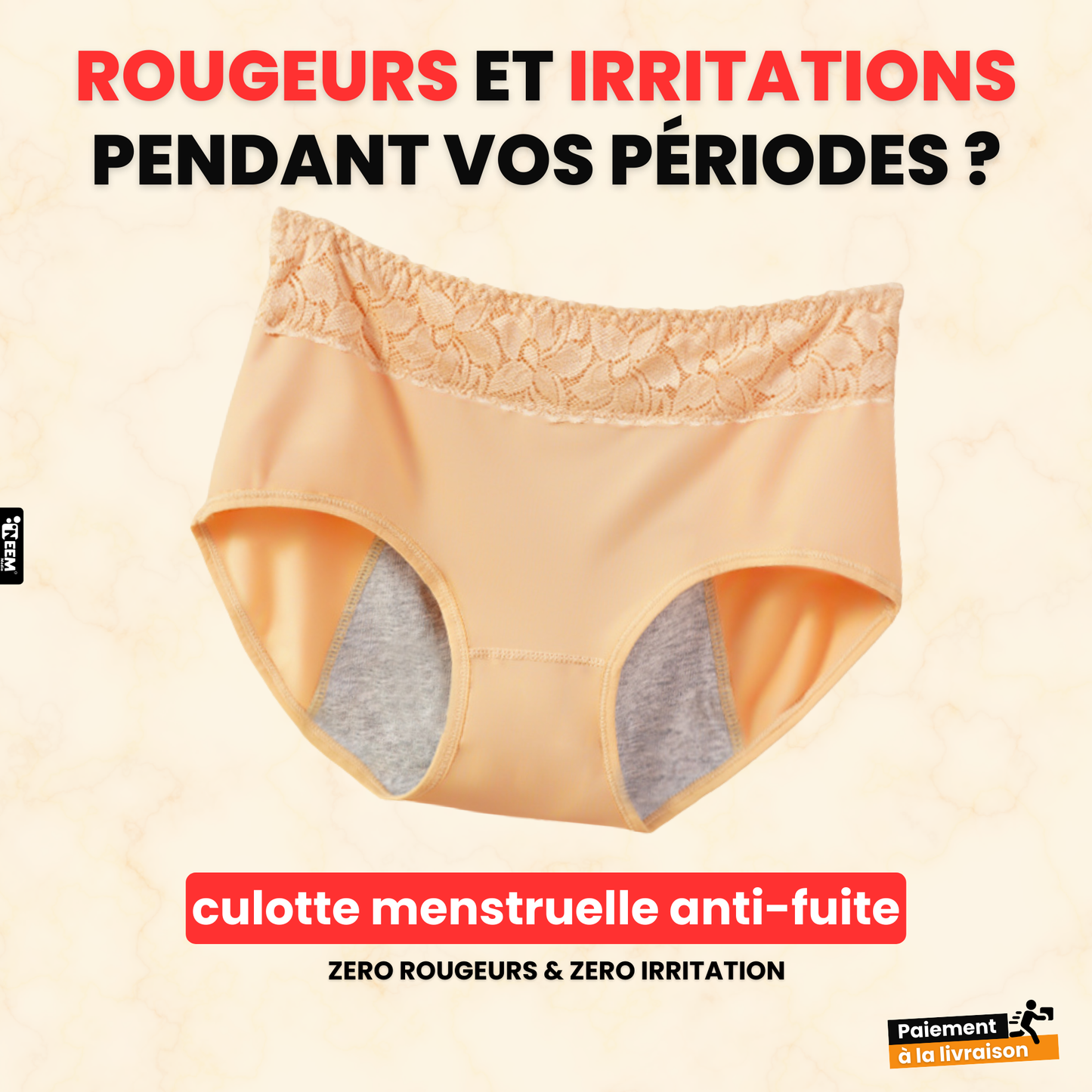 3 Culottes menstruelle lavable