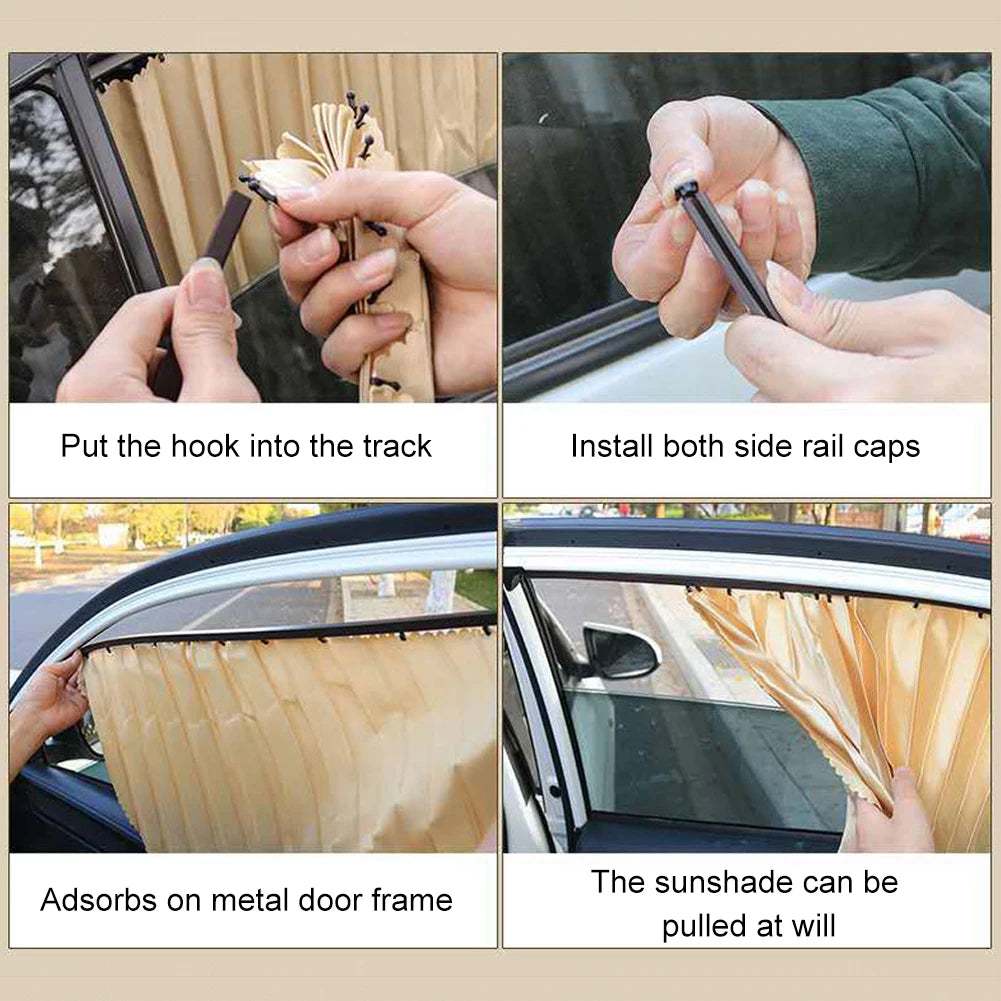 4 Rideaux pare-soleil magnétiques pour voiture