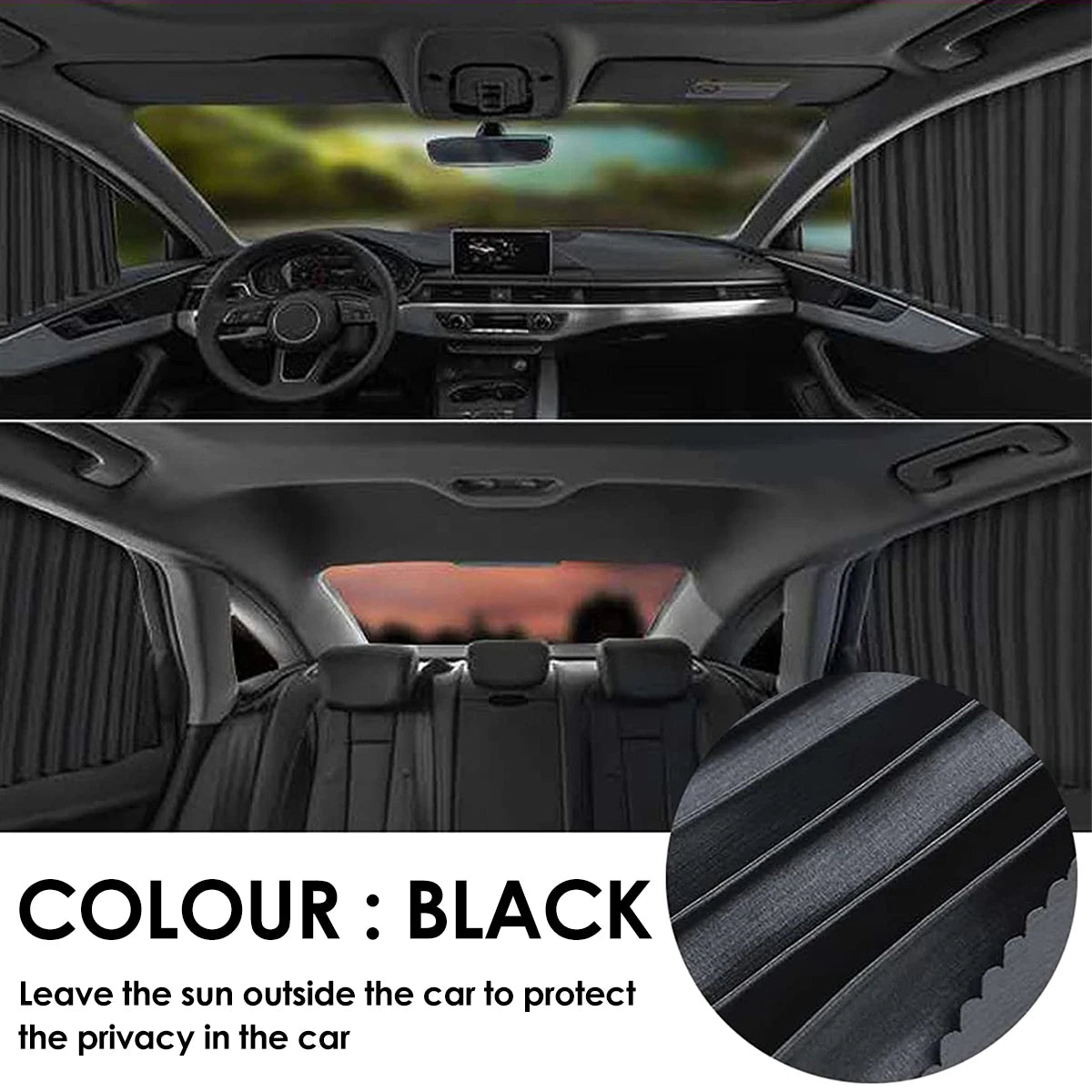 4 Rideaux pare-soleil magnétiques pour voiture