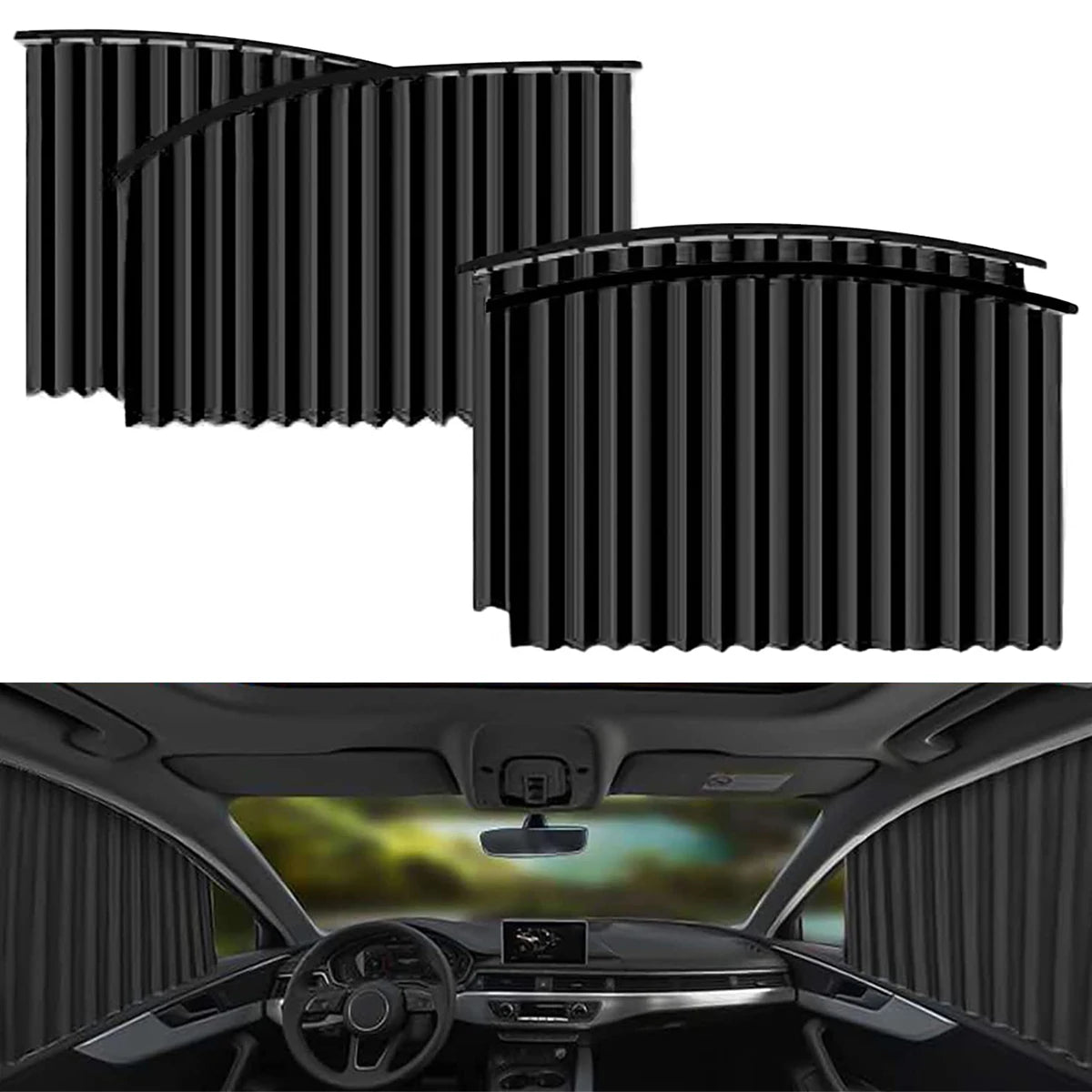 4 Rideaux pare-soleil magnétiques pour voiture