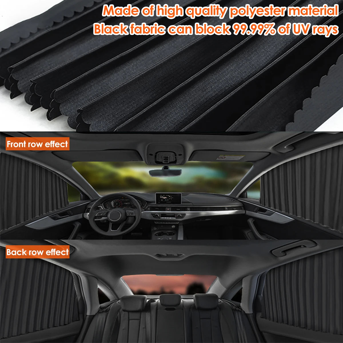 4 Rideaux pare-soleil magnétiques pour voiture