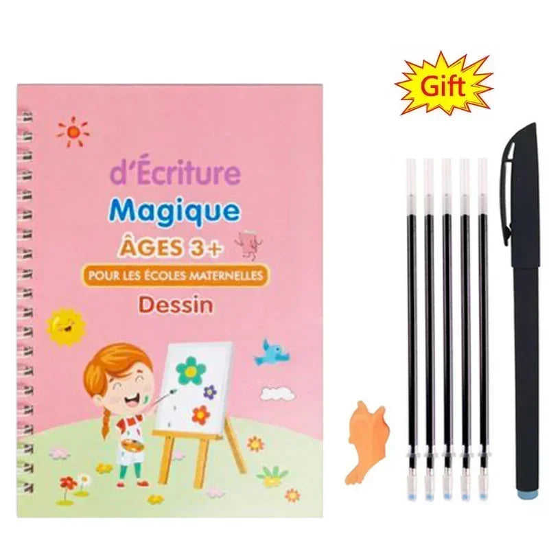 4 carnets d'apprentissage réutilisable pour enfants