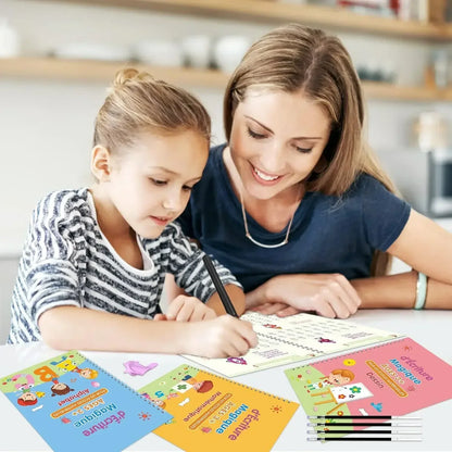 4 carnets d'apprentissage réutilisable pour enfants