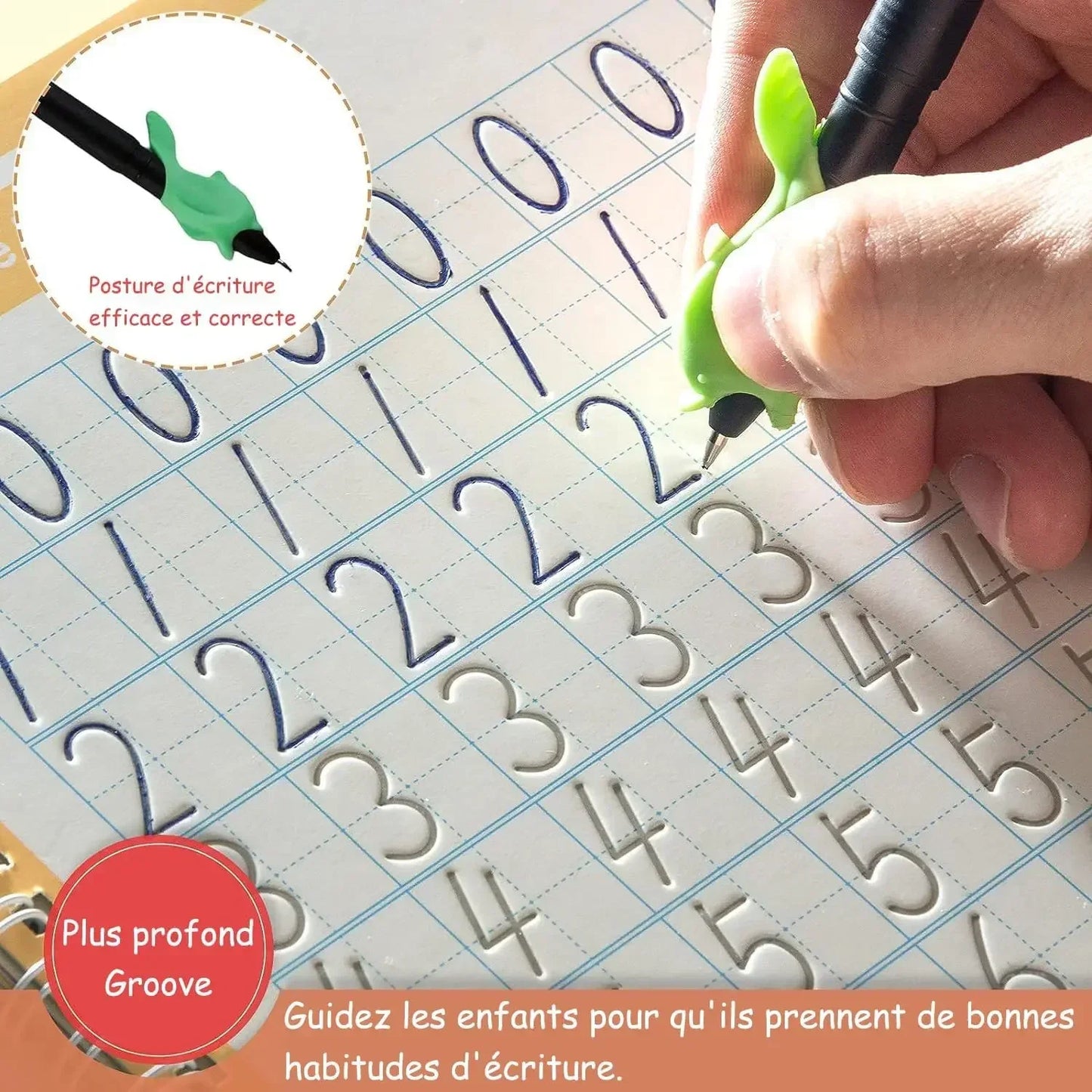 4 carnets d'apprentissage réutilisable pour enfants