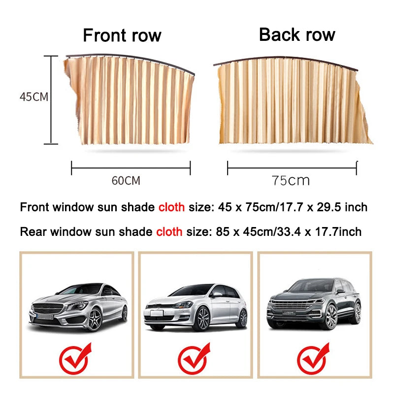 4 Rideaux pare-soleil magnétiques pour voiture