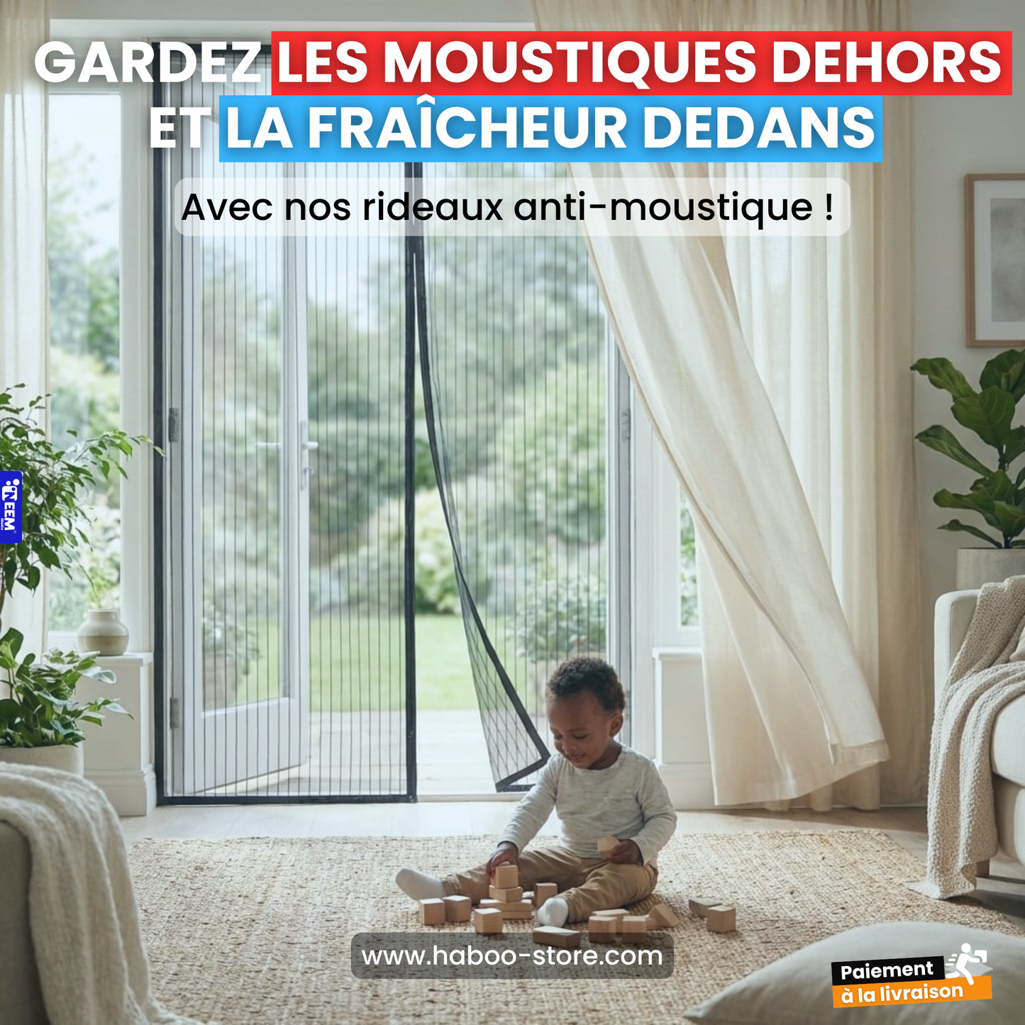 Moustiquaire Magnétique pour Porte et Fenêtre